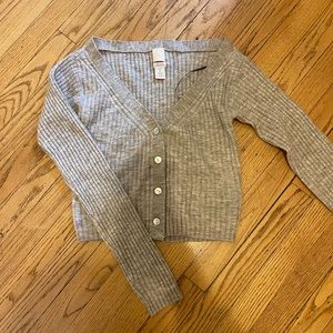 Cropped Ribbed Cardigan